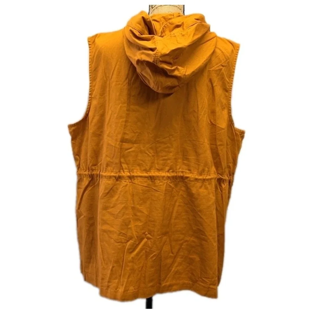 Zenana Hooded Utility Vest 3X Mustard Cargo Safari core Anorak Gorpcore Fall - Picture 2 of 4